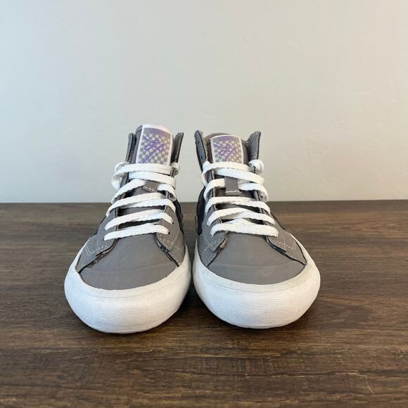 Vans Sk8-Hi Gray Black Canvas Leather High Top Sneakers Men’s 3.5 Women’s 5 - Picture 8 of 9